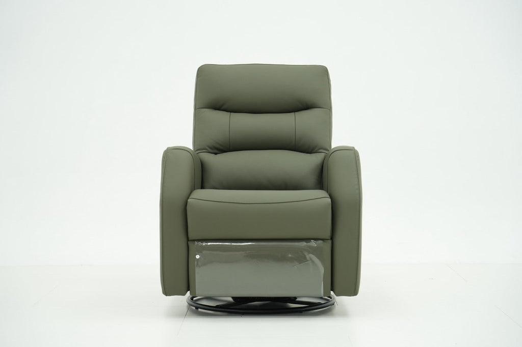Rainbow Home KOMO electric leather recliner with swing function in sage
