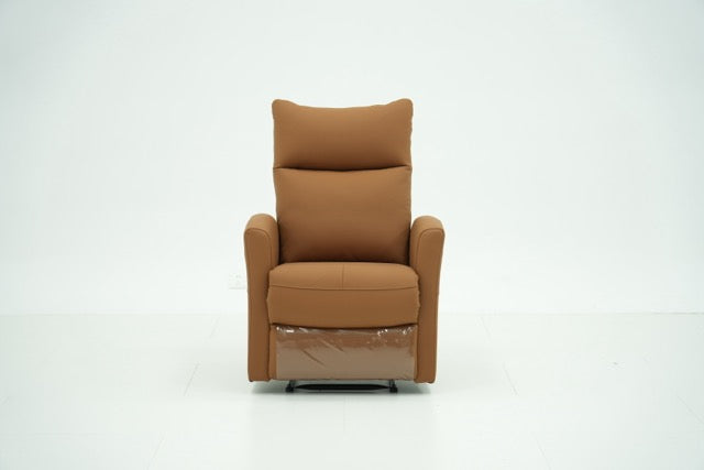 Rainbow Home tan genuine leather manual recliner