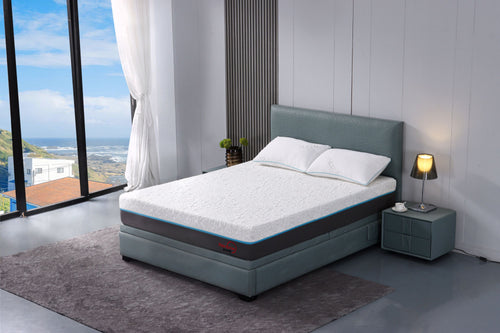 Miami cool gel memory foam mattress in a bedroom