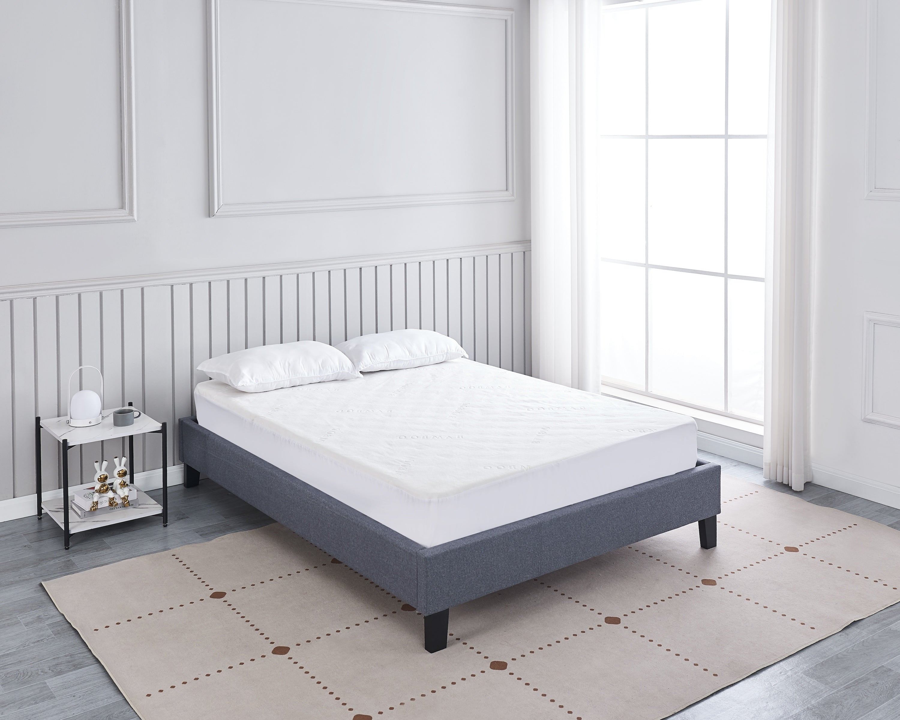 Daytona slatted bed base angled bedroom view