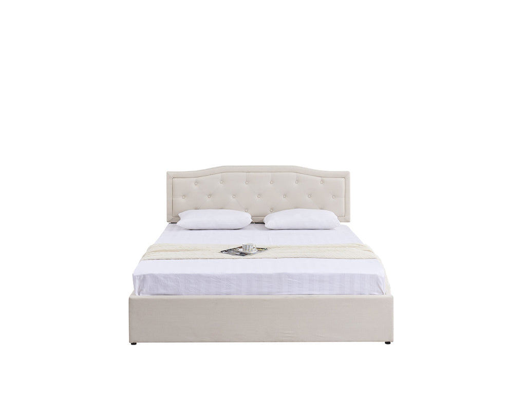 Boston upholstered headboard and storage bed detail