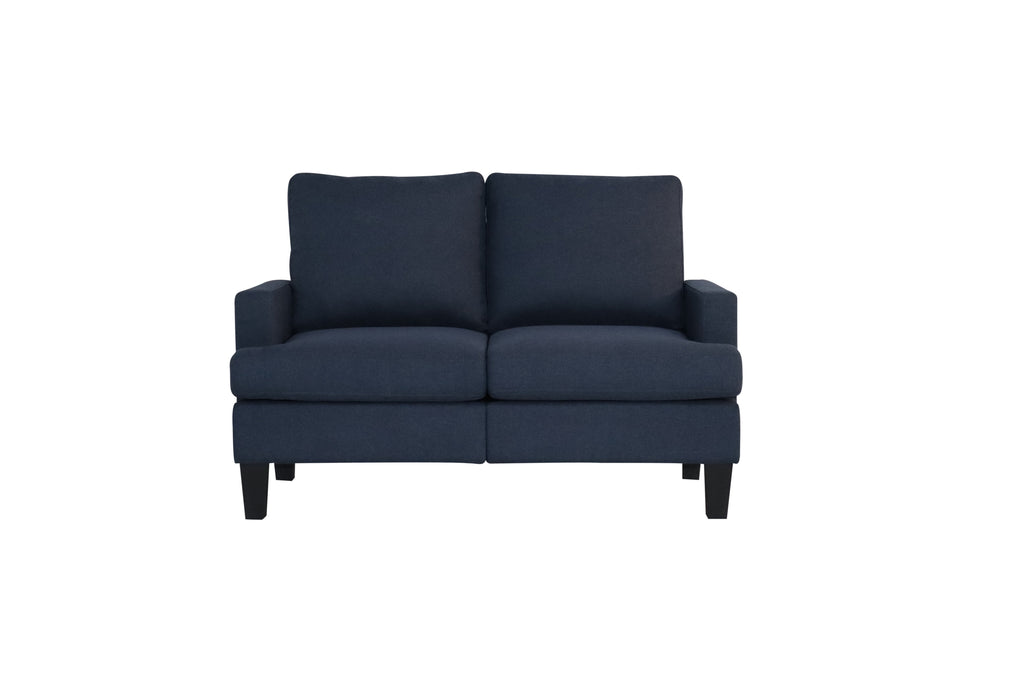 Kingsley heather blue couch front view