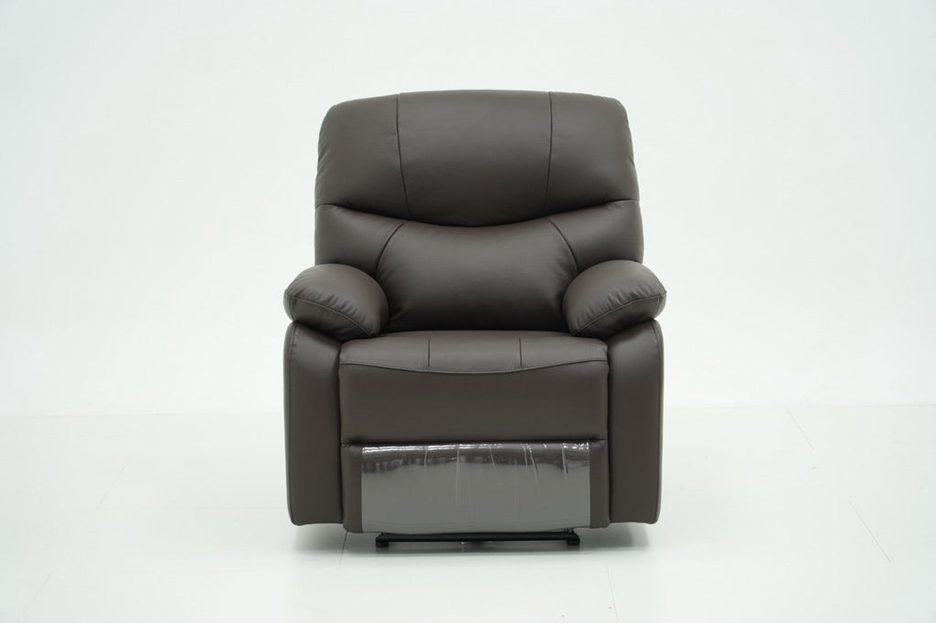 Mogan brown electric leather recliner alternate angle
