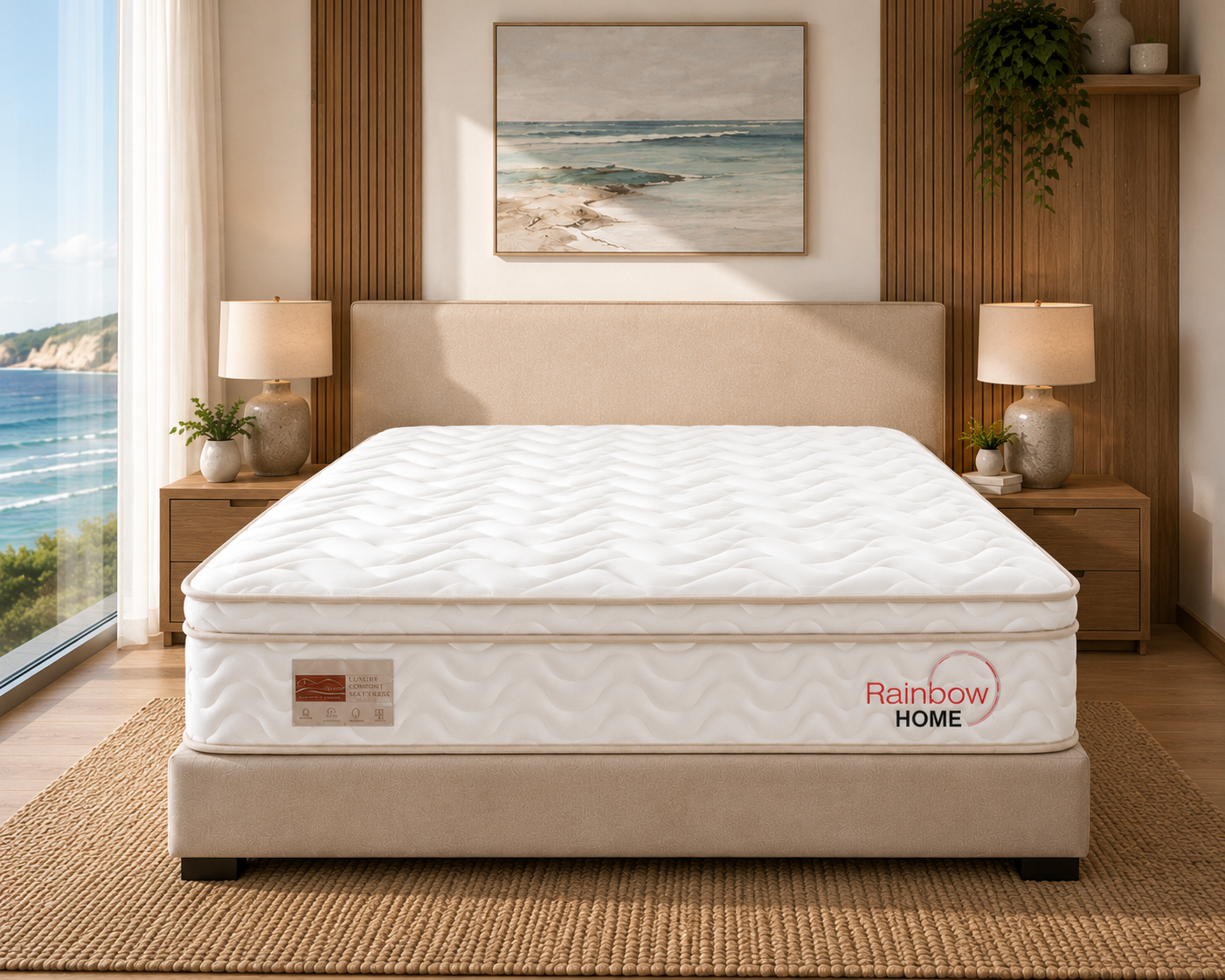 Tuscana 28 cm Euro-top mattress bedroom front view